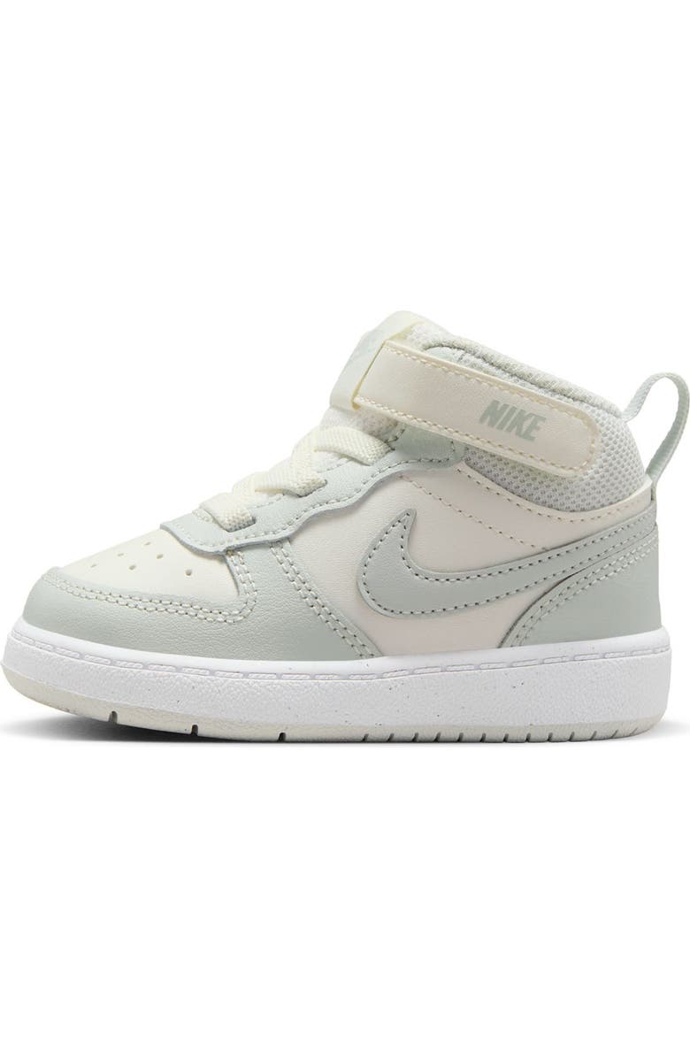 Nike Kids' Court Borough Mid 2 Sneaker, Alternate, color, Sail/ Light Silver/ White