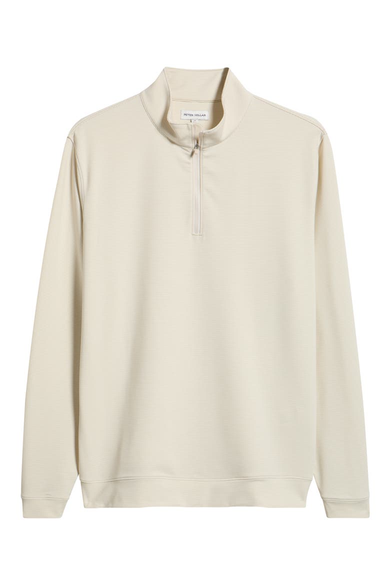 Perth Stripe Quarter Zip Performance Pullover, Alternate, color, STONE