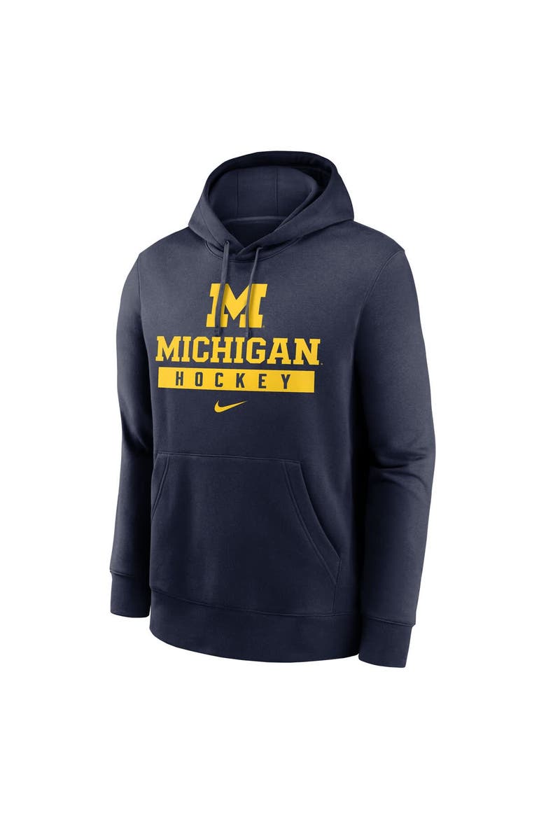 Men's Nike Navy Michigan Wolverines Hockey Stack Fleece Pullover Hoodie, Alternate, color, Navy