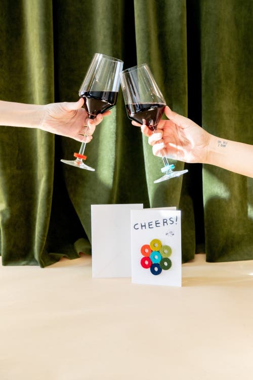 Graf & Lantz Graf Lantz Wine-ote's Merino Wool Wine Markers In Cheers