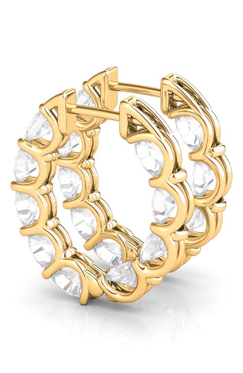 Hautecarat Oval Lab-created Diamond Inside Out 14k Gold Hoop Earrings In Gold