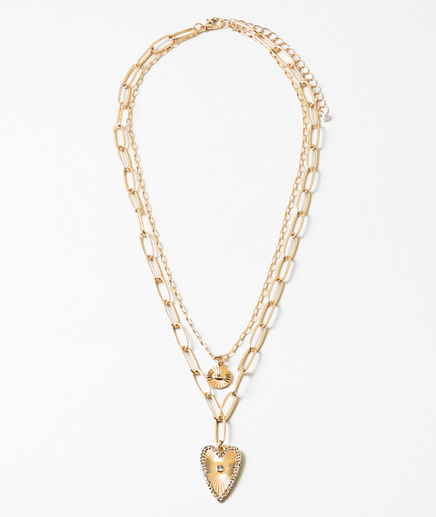 Sunbeam Heart Duo Necklace