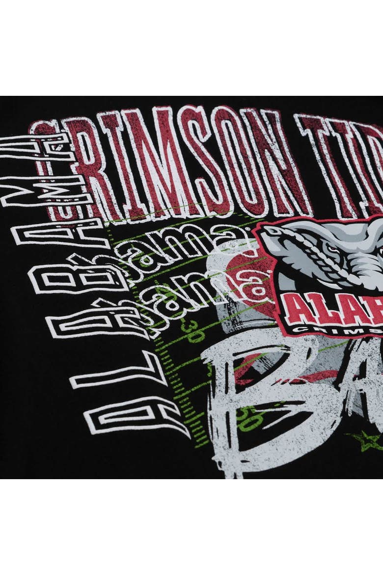 Men's Mitchell & Ness  Black Alabama Crimson Tide Half Time Fleece Crewneck Sweatshirt, Alternate, color, Black
