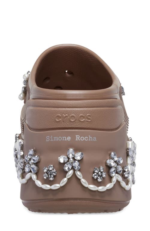 Crocs X Simone Rocha Siren Clog With Crystal & Faux Pearl Jibbitz™ In Latte