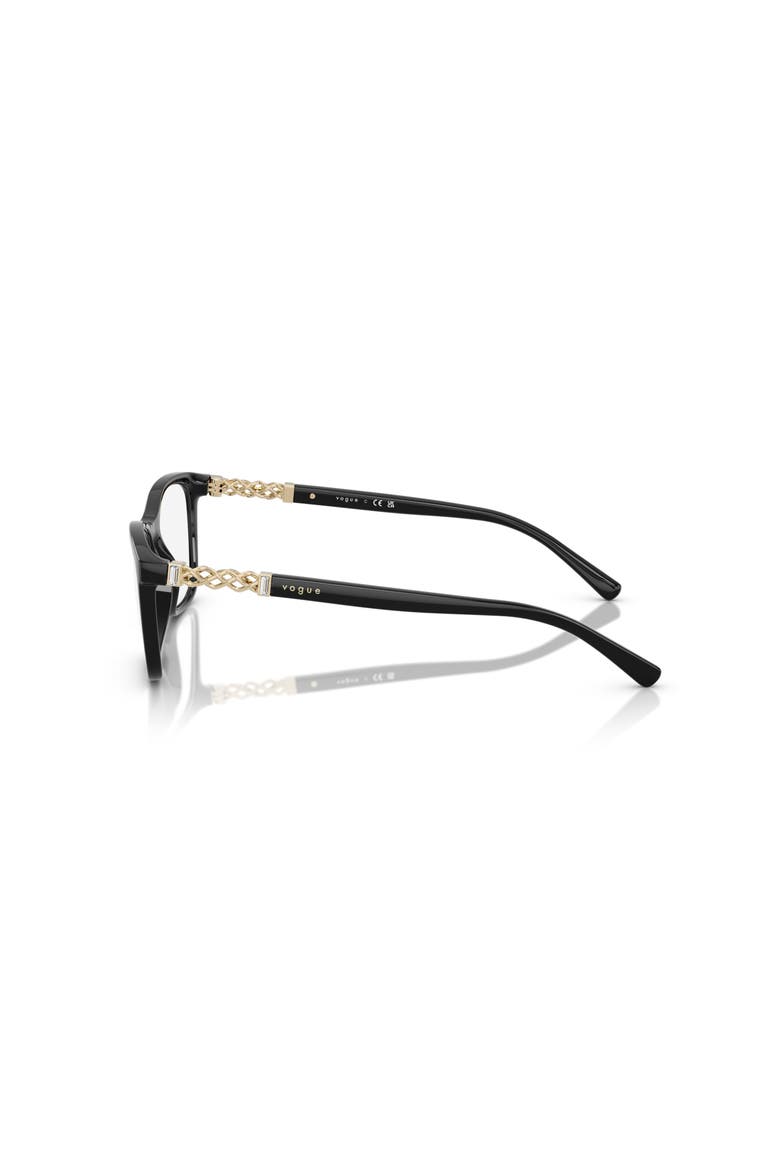 53mm Rectangle optical glasses, Alternate, color, Black