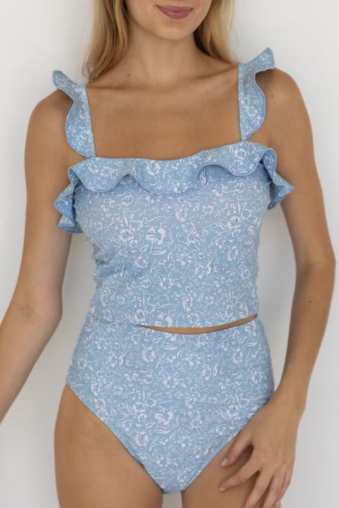 Seaside Off Shoulder Tankini Top