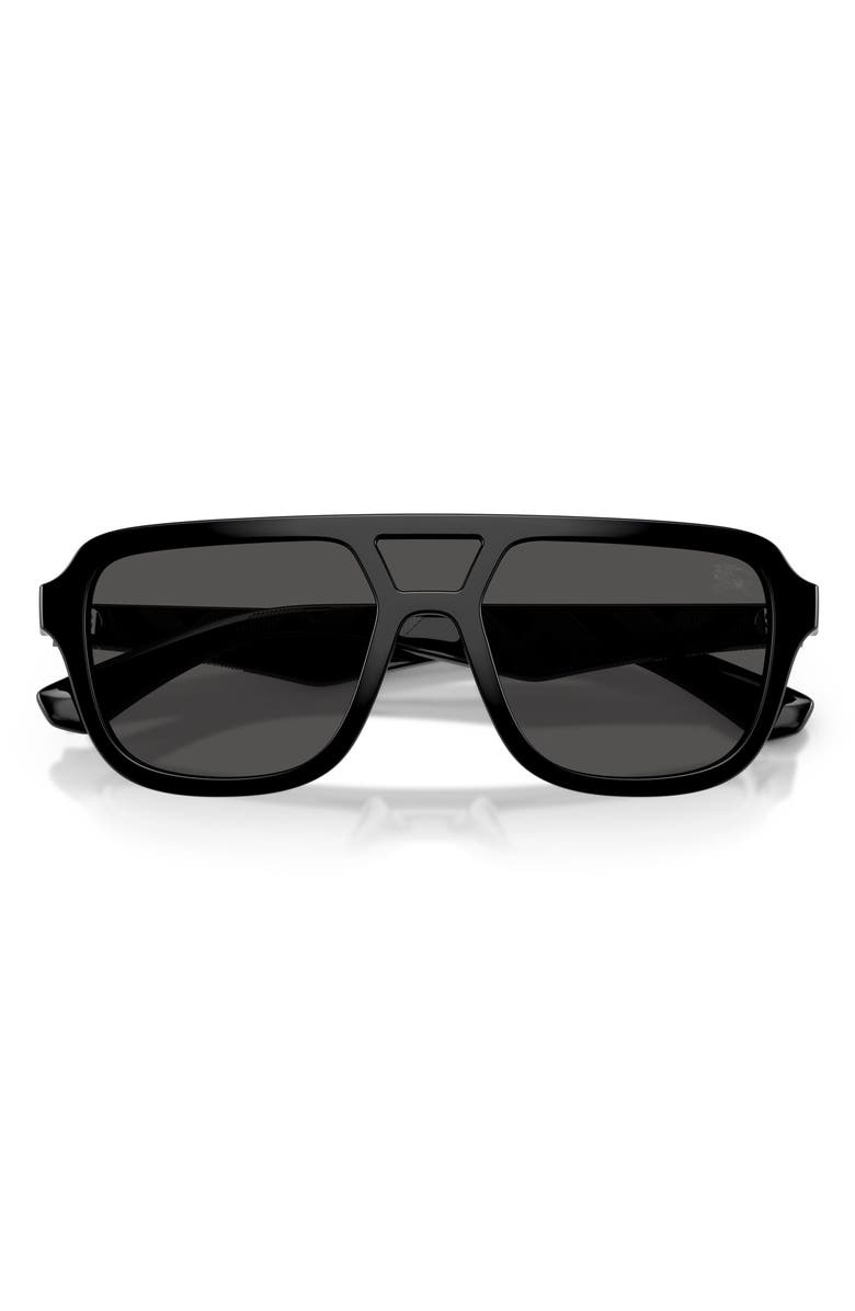 Burberry 128mm Pilot Sunglasses, Alternate, color, Black / Dark Grey