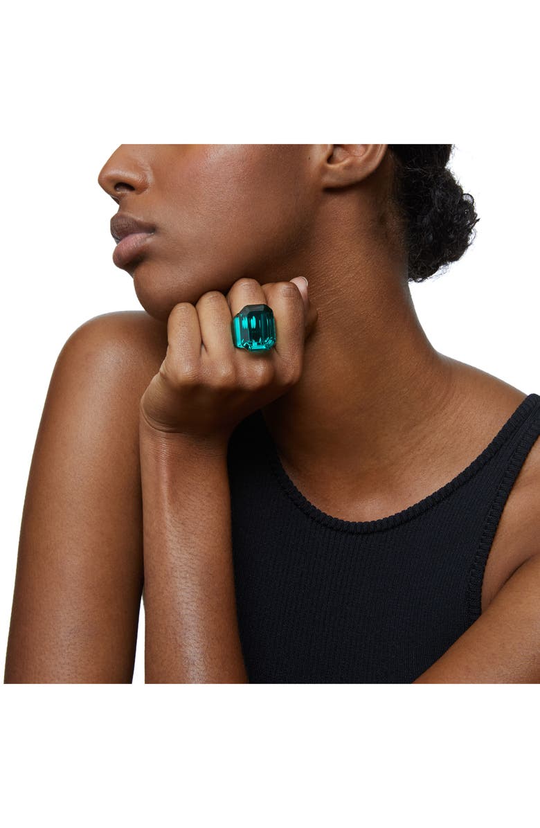 Swarovski Lucent Cocktail Ring, Alternate, color, Emerald Oth