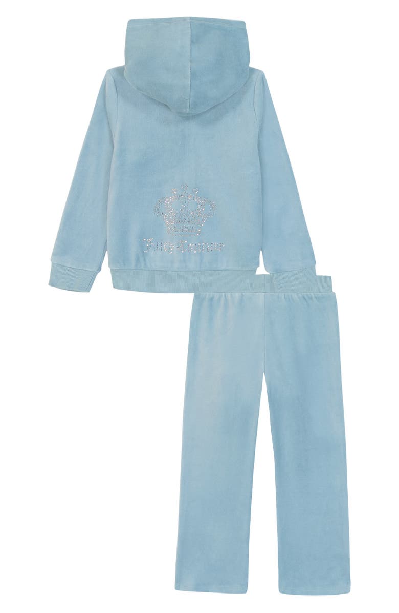 Juicy Couture Kids' Velour Pants Set, Alternate, color, Misty Sky/ Aqua Gray