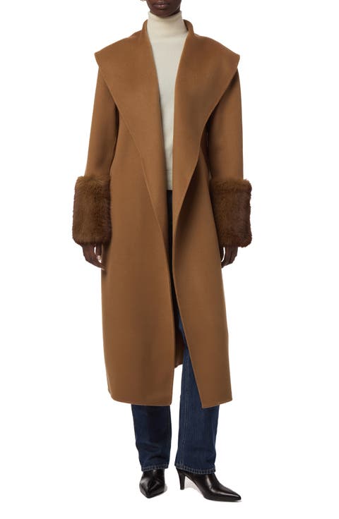Jill Faux Fur Cuff Wrap Coat