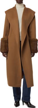 Apparis Jill Faux Fur Cuff Wrap Coat