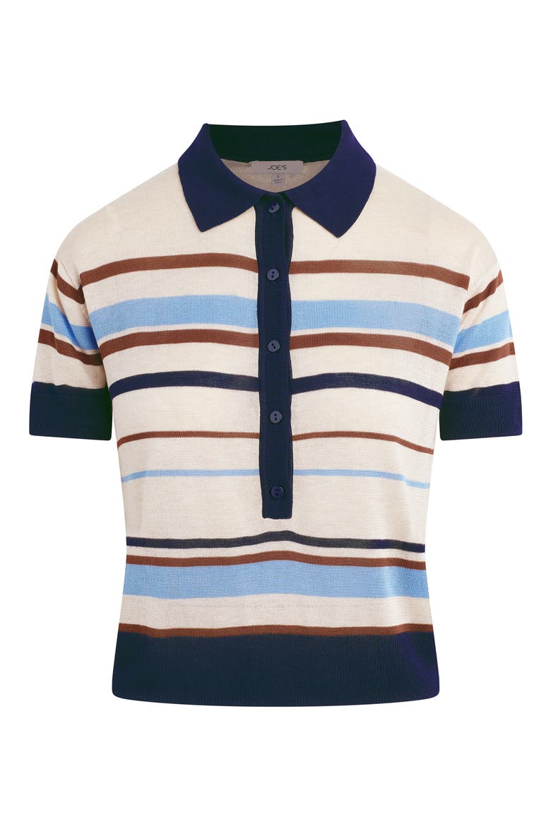 The Stella Polo Sweater, Alternate, color, OATMEAL AZURE MULTI