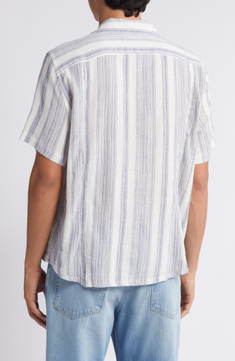 Corridor Tallis Stripe Cotton Blend Camp Shirt, Alternate, color, Natural