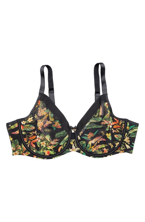 Curvy Couture Full Figure Mesh Underwire Bra In Brown