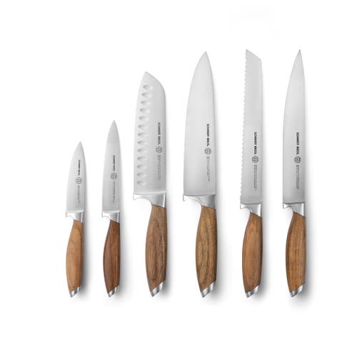 Schmidt Brothers Cutlery Bonded Teak 7-piece Knife Block Set In Brown