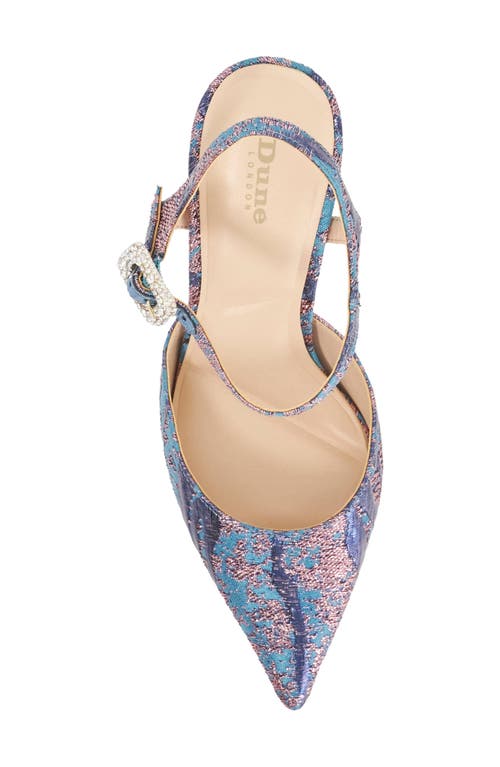 Dune London Channel Ankle Strap Pointed Toe Pump In Blue