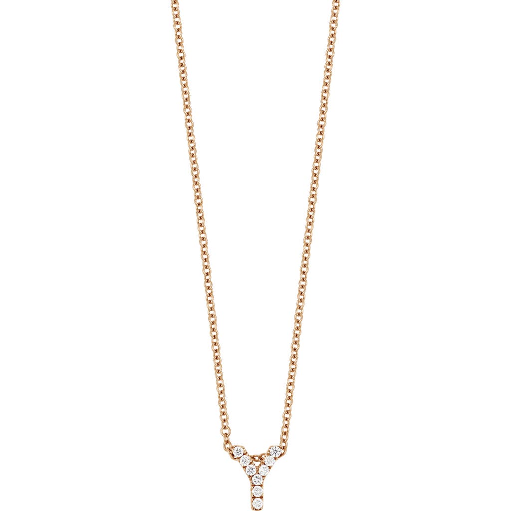Bony Levy Diamond Pavé Initial Pendant Necklace In 18k Rose Gold - Y