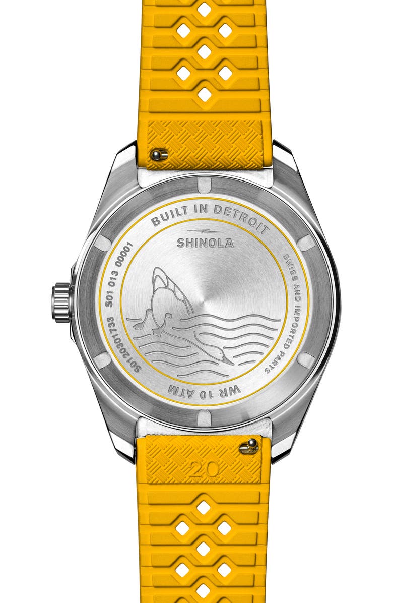 Shinola Duck 1040 Rubber Strap Watch, 40mm, Alternate, color, 