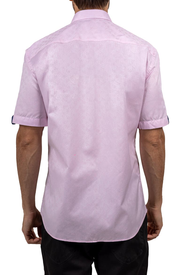 Galileo Ascension 0077 Contemporary Fit Short Sleeve Button-Up Shirt, Alternate, color, PINK