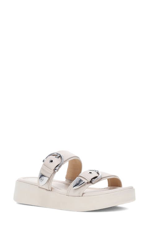 Maya Buckle Platform Slide Sandal (Women)