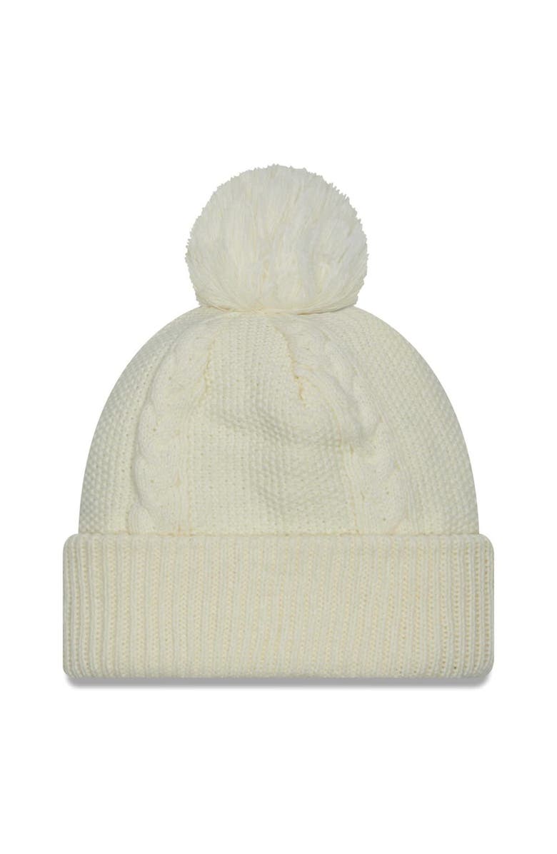 New Era Women's New Era White USMNT Cabled Cuffed Knit Hat with Pom, Alternate, color, 