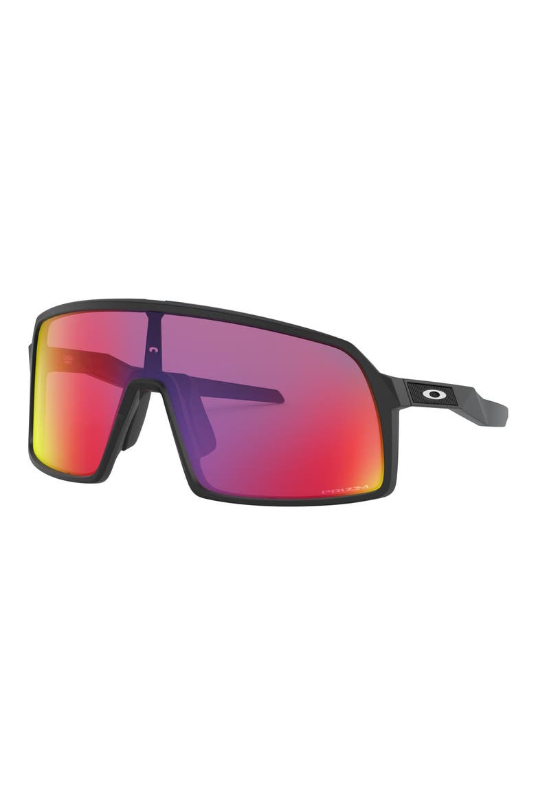 Sutro Prizm 124mm Shield Sunglasses, Alternate, color, MATTE BLACK/ PRIZM ROAD