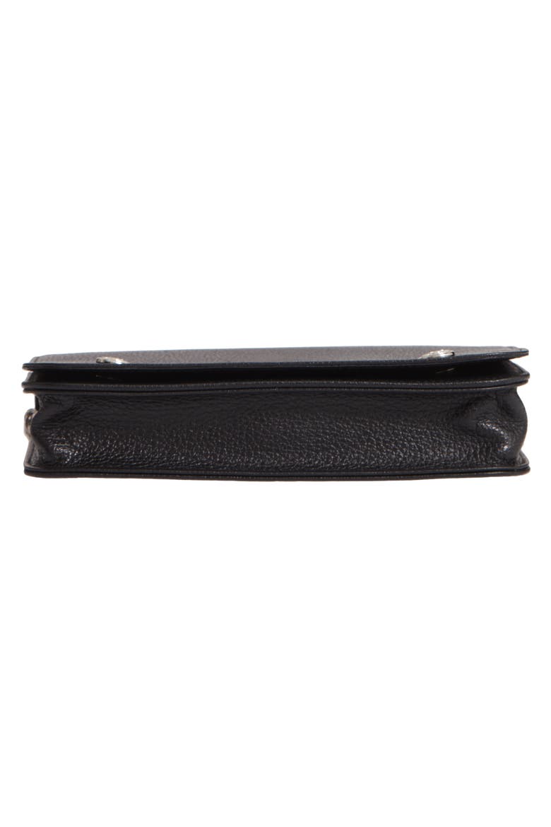 Le Foulonné Leather Wallet on a Chain, Alternate, color, BLACK