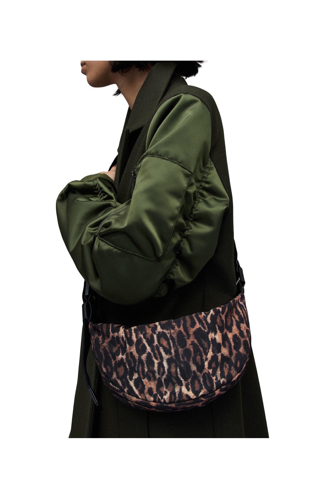 AllSaints Half Moon Crossbody Bag, Alternate, color, 