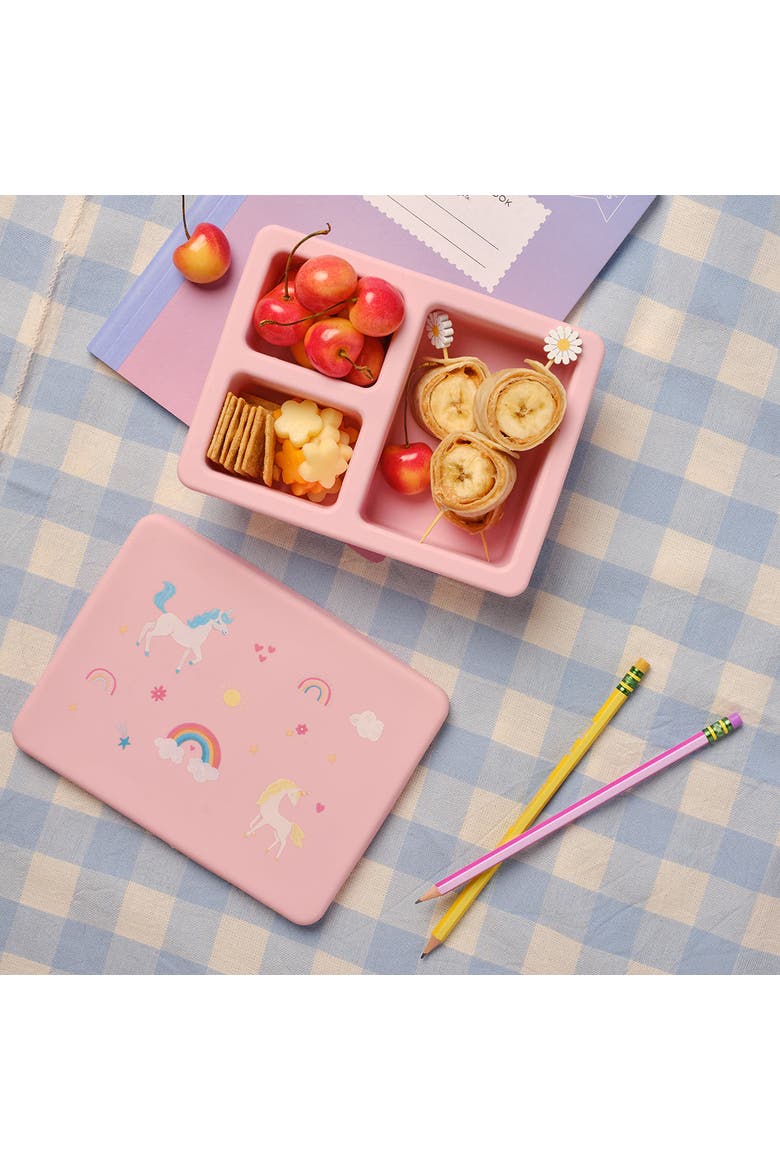 Silicone Mini  Bento Box, Alternate, color, Unicorn Bubbllegum Pink
