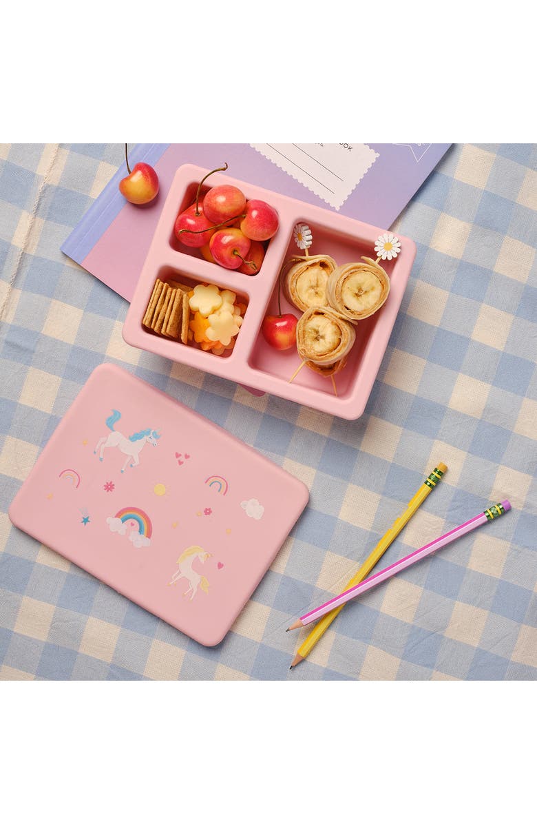 Austin Baby Co Silicone Mini  Bento Box, Alternate, color, Unicorn Bubbllegum Pink