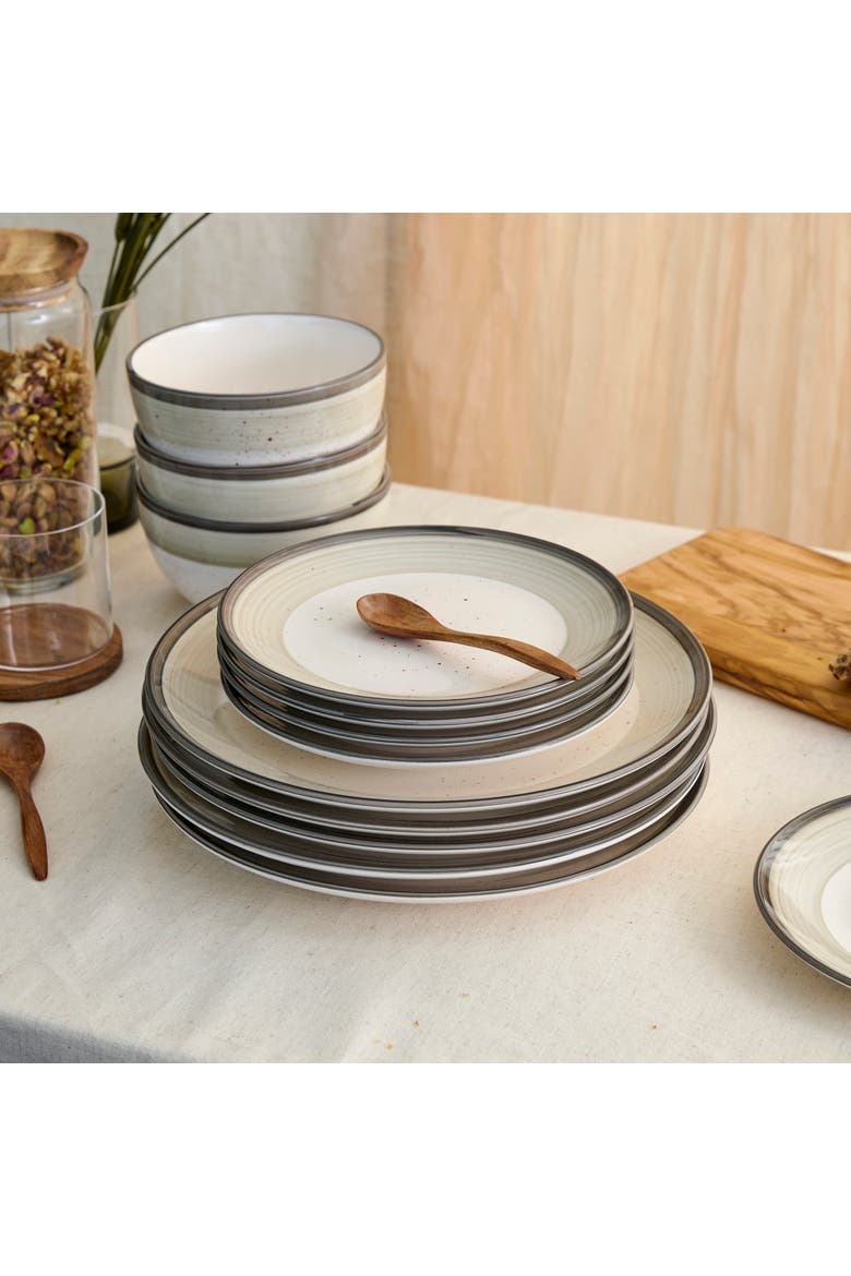 Harlow Earthenware 24-Piece Dinnerware Set, Alternate, color, Beige