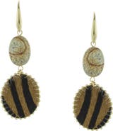 OLIVIA WELLES Dania Animal Printed Faux Fur Drop Earrings