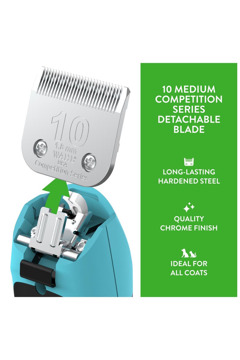 10 medium detachable blade with 1/16-inch cut length, Alternate, color, Chrome