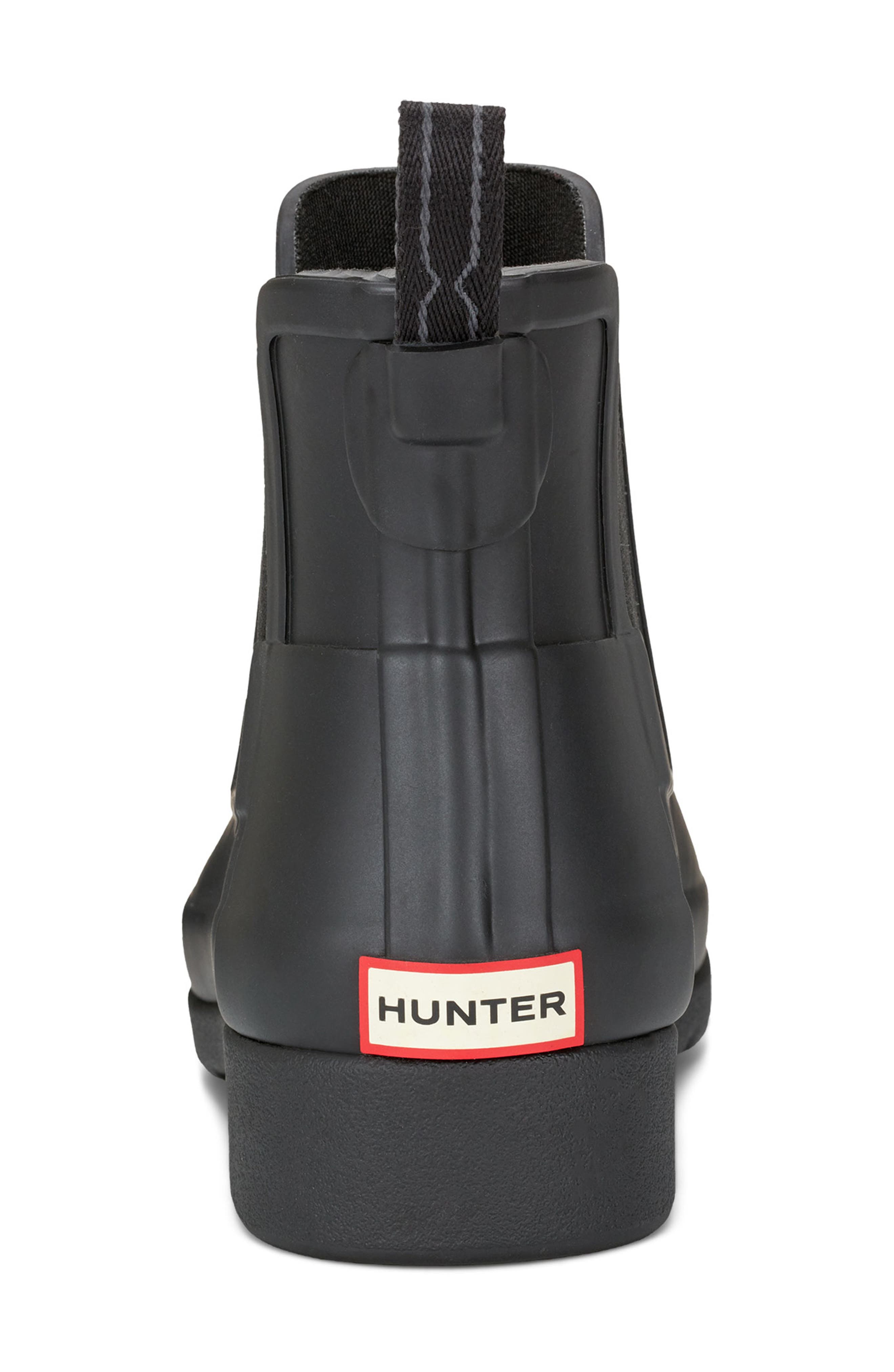 Hunter Refined Waterproof Chelsea Boot, Alternate, color, Black