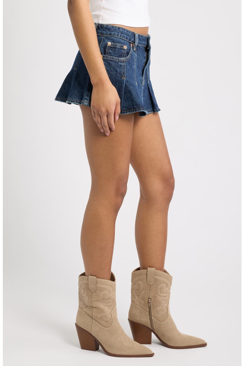 Piper Denim Micro Miniskirt, Alternate, color, MEDIUM INDIGO