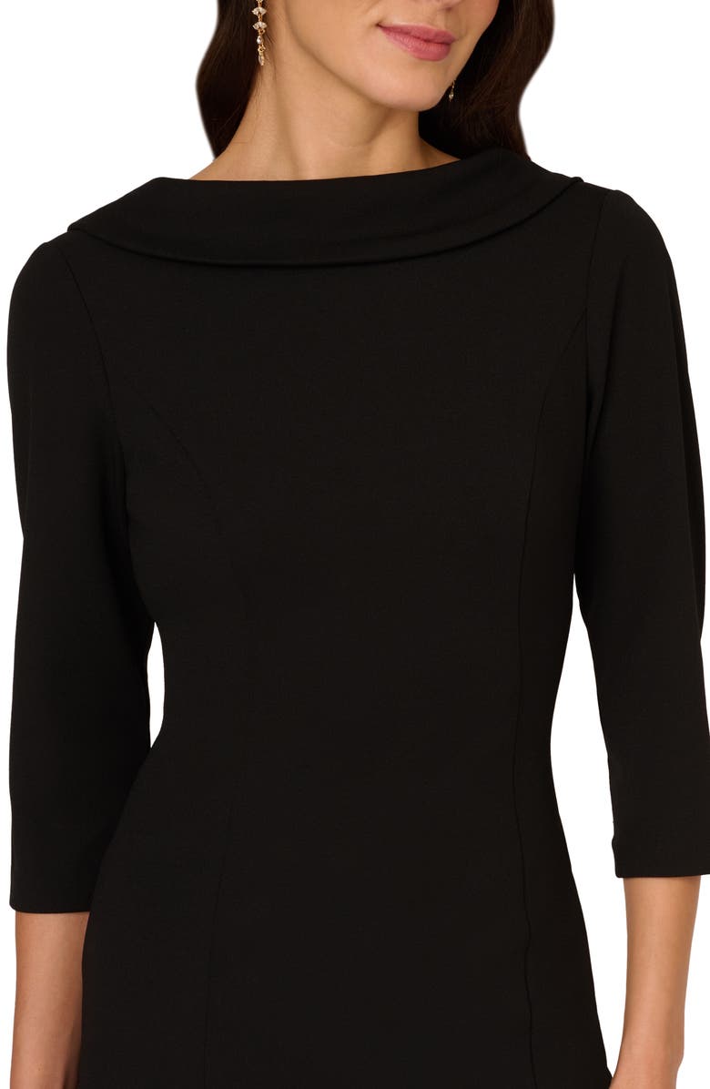 Adrianna Papell Crepe Sheath Dress, Alternate, color, Black