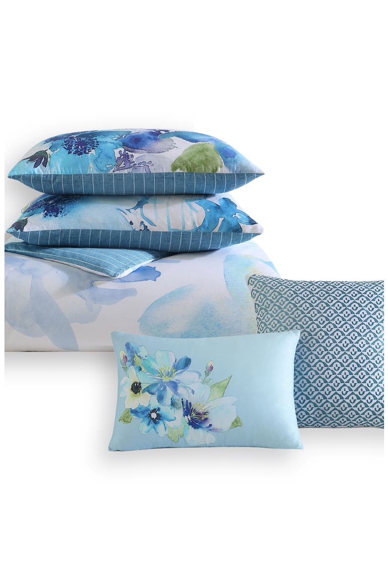 Watercolor 5-Piece Reversible Comforter Set, Alternate, color, BLUE