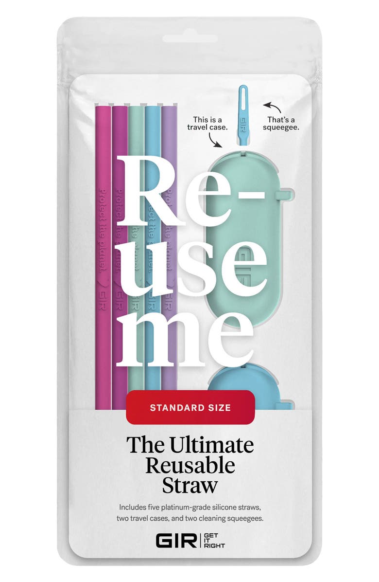 GIR 5-Pack Standard Silicone Straws, Alternate, color, 