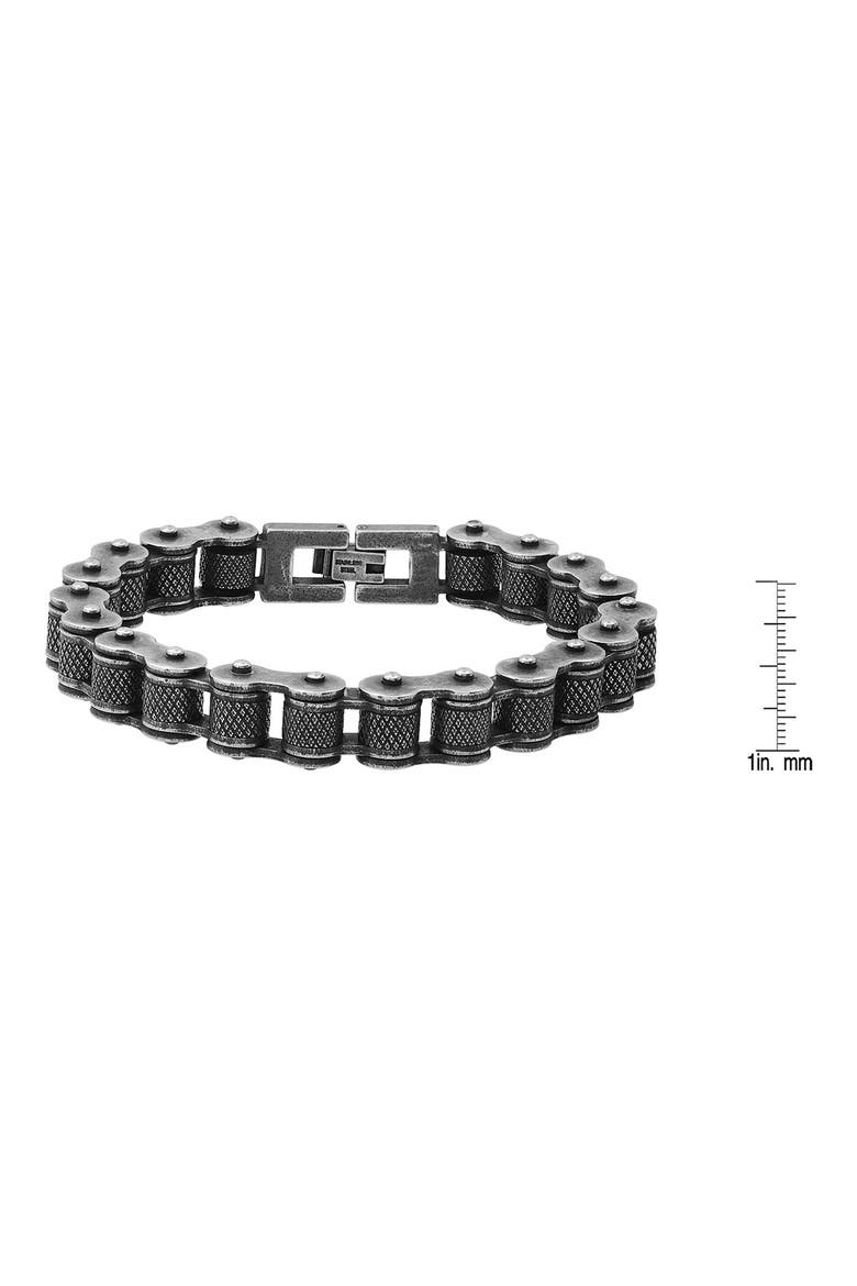 Oxidized Stainless Steel Chain Bracelet, Alternate, color, METALLIC