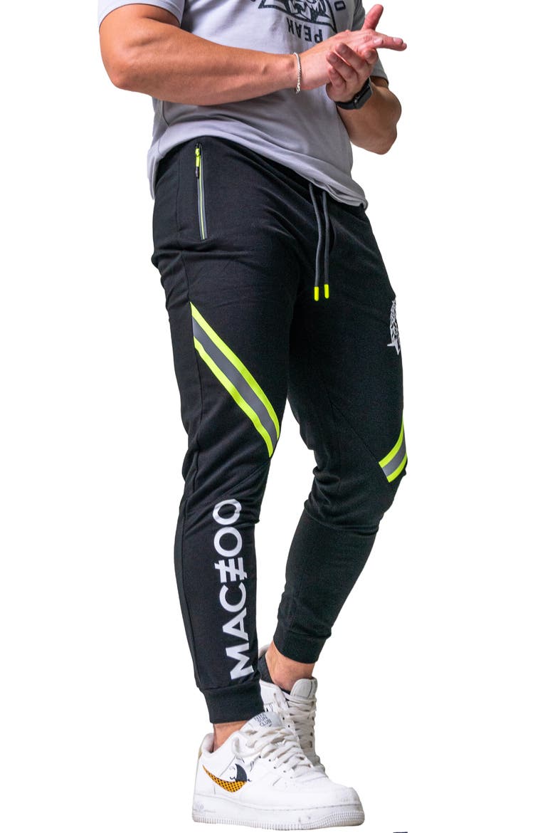 Lightning Reflective Cotton Knit Joggers, Alternate, color, BLACK