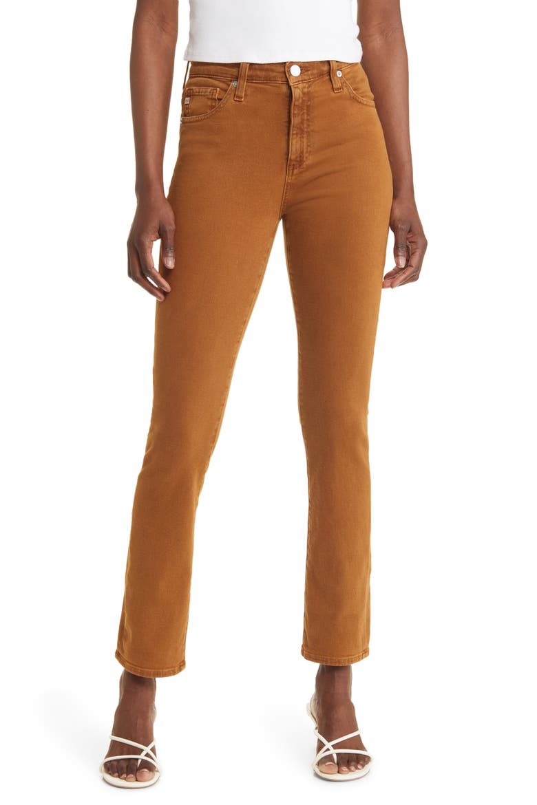 Mari Slim Ankle Straight Leg Jeans, Main, color, SULFUR TREE BARK