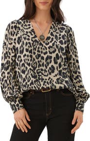 Karen Kane Puff Sleeve V-Neck Top