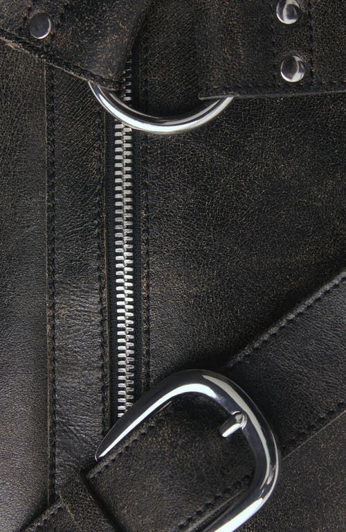 Mango Leather Shoulder Bag In Brown