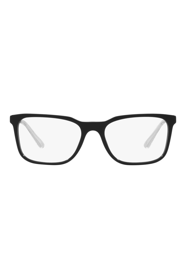 56mm Rectangular Optical Glasses, Main, color, BLACK