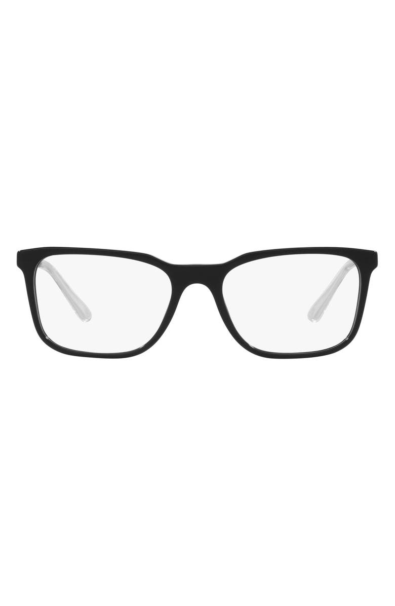 Prada 55mm Rectangular Optical Glasses, Main, color, 
