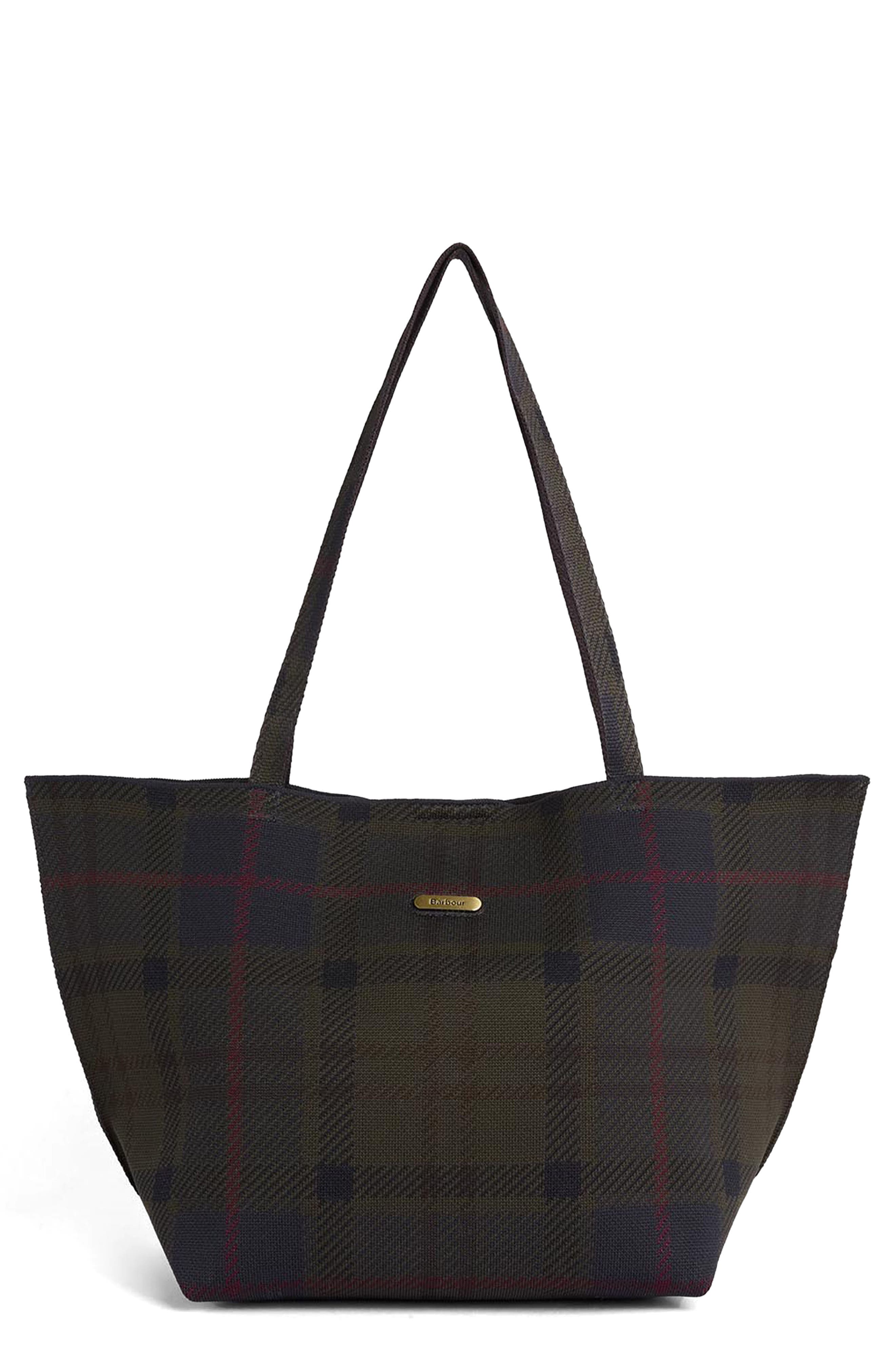 Large Layla Tartan Tote, Main, color, SHADOW CLASSIC TARTAN