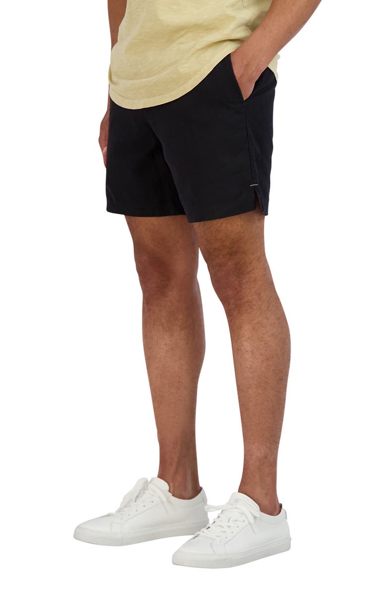Goodlife Essential Slim Fit Linen & Cotton Shorts, Alternate, color, Black