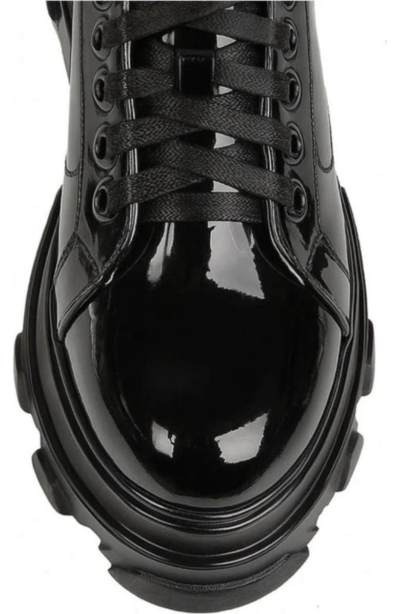 URBNKICKS Women's Leather Sneakers Shinny collegiate, Alternate, color, Black