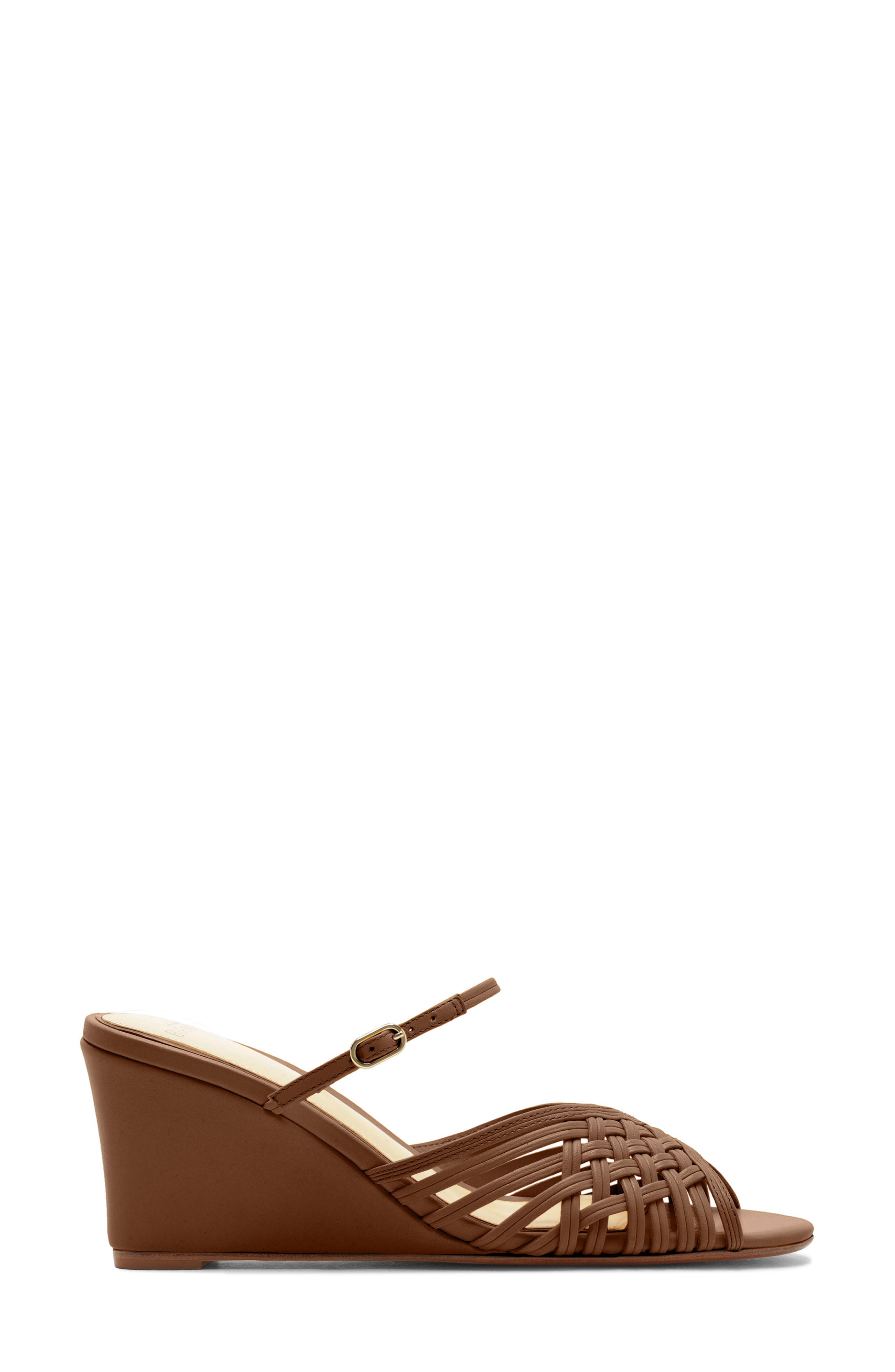 Lilian Woven Wedge Slide Sandal, Alternate, color, ESPRESSO
