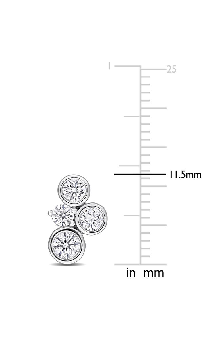 1 CTW Lab-Grown Diamond Cluster Stud Earrings, Alternate, color, Sterling Silver